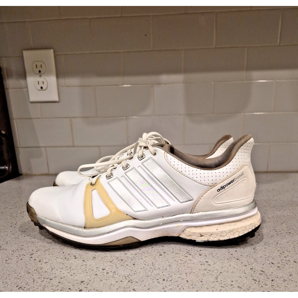 Adidas Adipower ultra Boost 2 Golf Shoe Spikes Size 10 Men White Leather - Picture 4 of 10